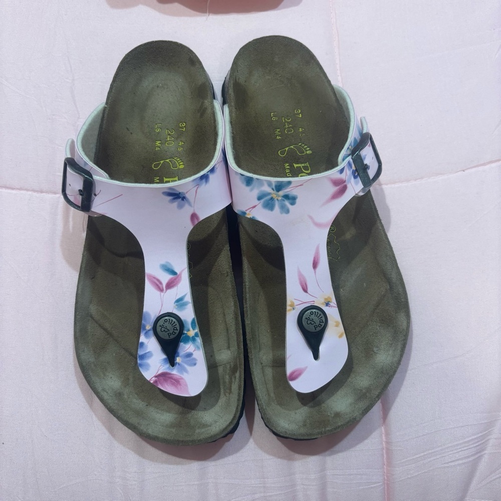 Birkenstock Papillio Gizeh Pink Floral “Sydney” pattern zs 37
